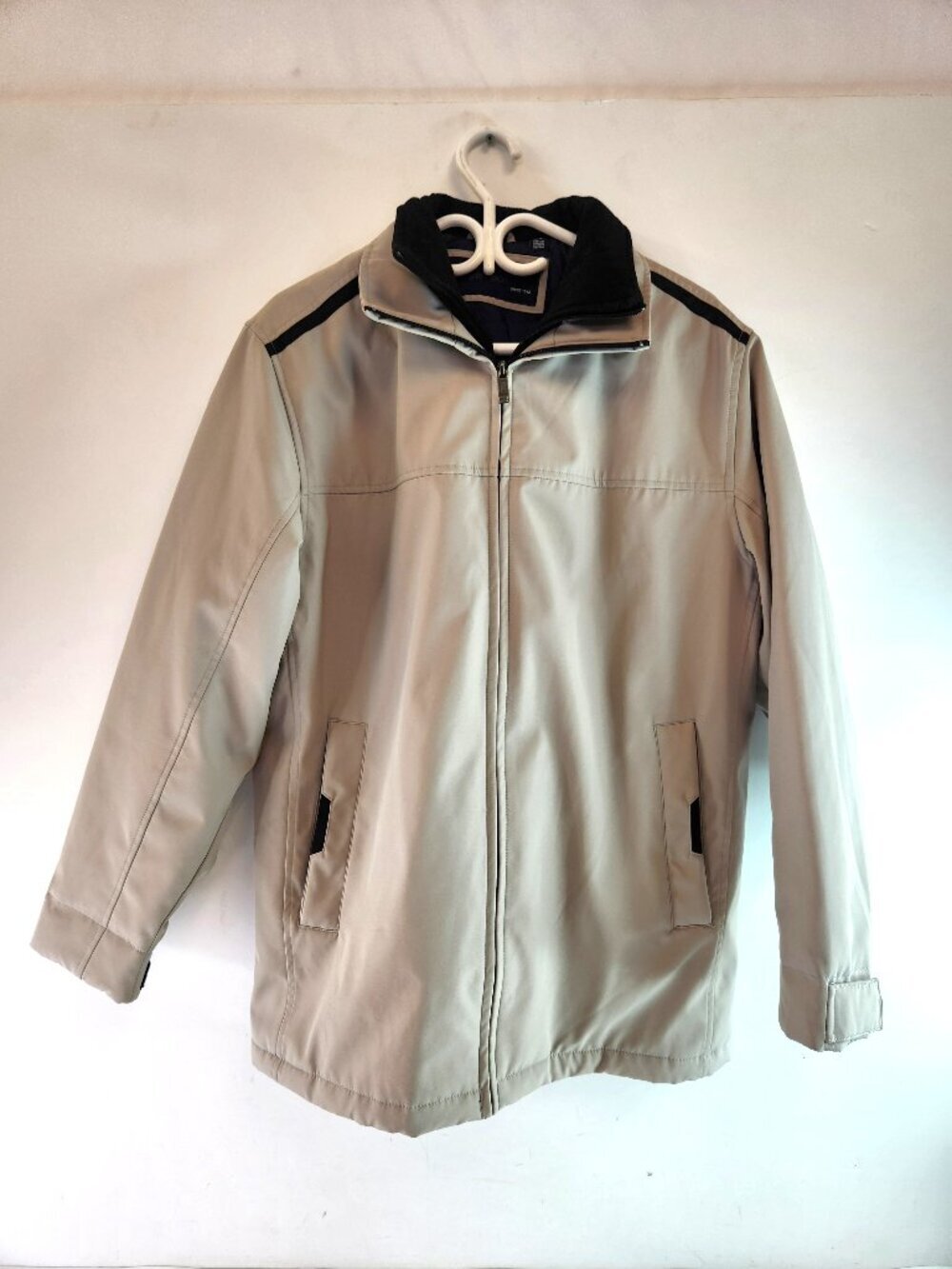 Weatherproof Double Zip Up Jacket Mens Size Medium Sand/Light Gray